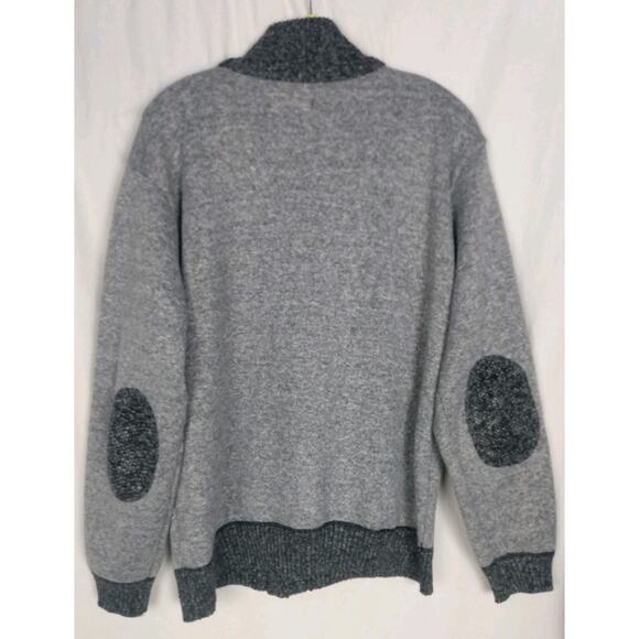 Yeo Kou Sweater Mens Size XLarge Gray Cashmere‎ Wool Blend Full Zip Mock Neck - Picture 6 of 7